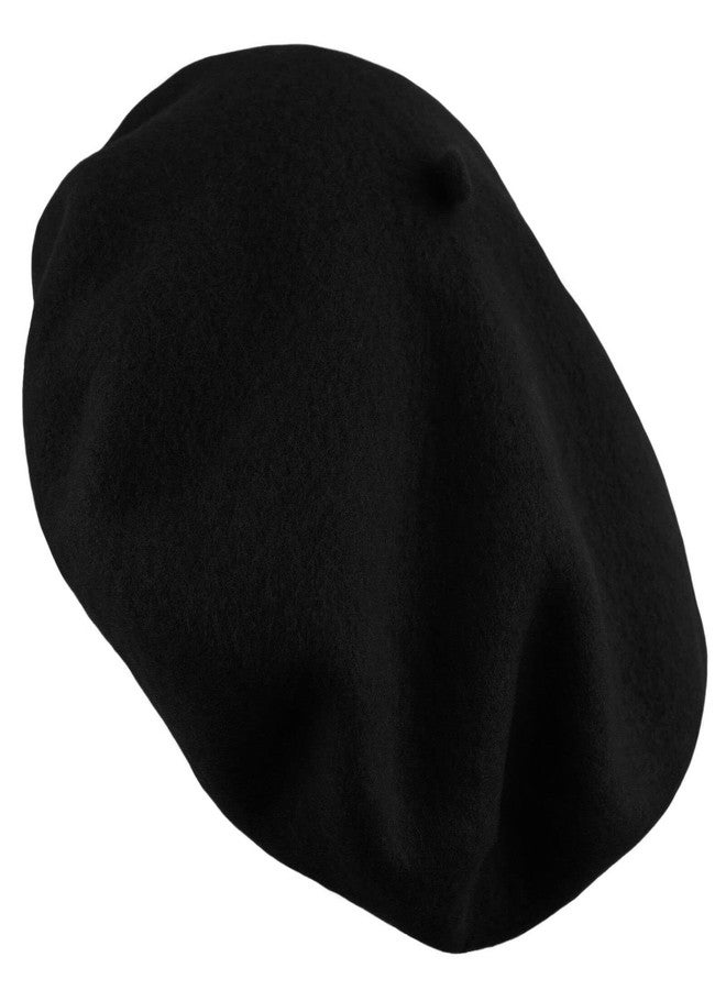 TZ Promise Women's French Beret Hat Solid Color Plain Wool Classic Traditional Artist Cap (US, Alpha, One Size, Black) - Image 3